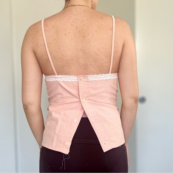 Reworked Ralph Lauren Coquette
Babydoll Lace-Trim Vest Top - Pastel Pink -Size S - Picture 2 of 8